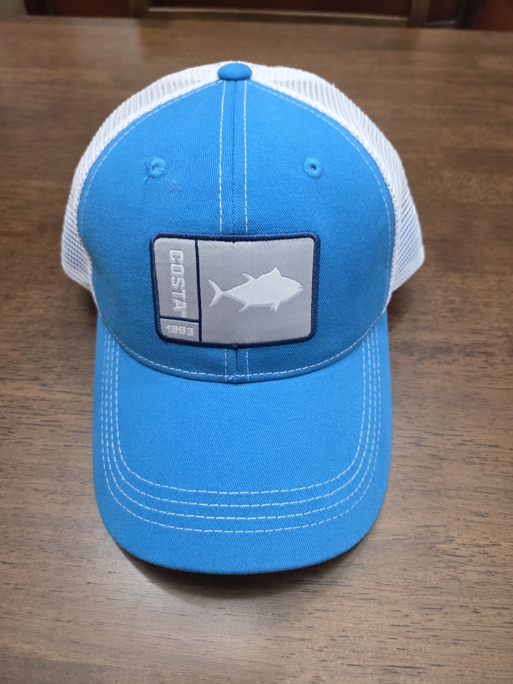 Costa Turquoise and White Fish Patch Trucker Hat - NWT